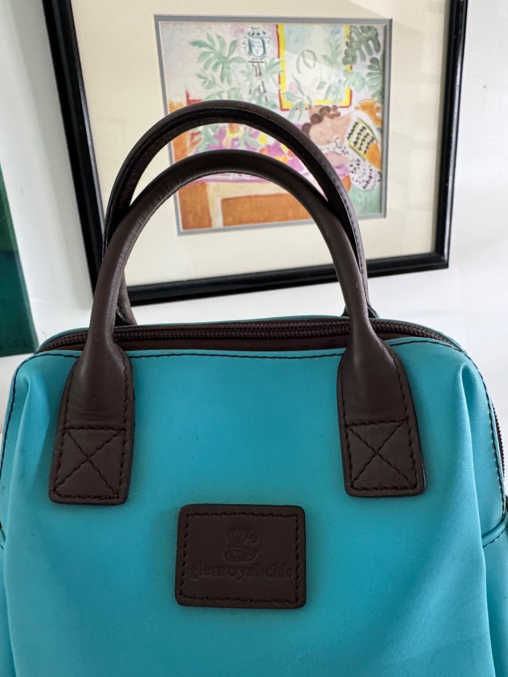 Glenroyal Chic Vintage Mini Tote Bag with Leather Accents Designed in Scotland - Picture 5 of 11